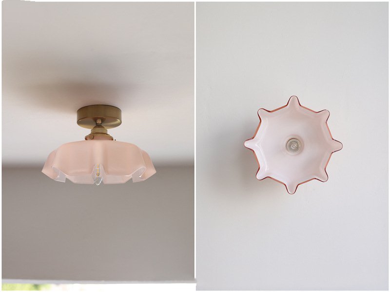 French Glass Floral Pendant Light