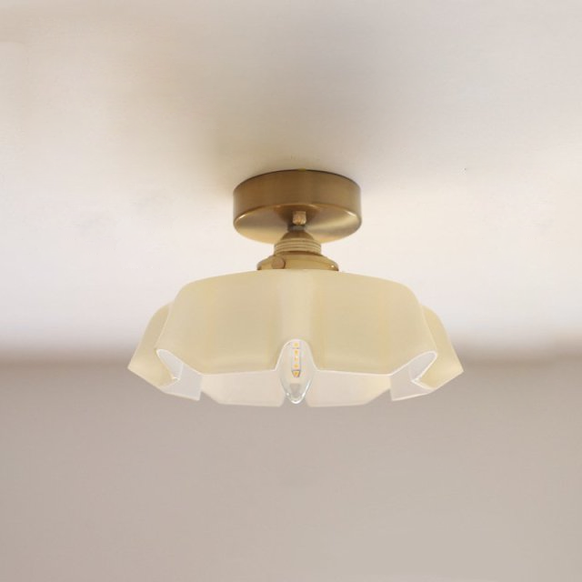 French Glass Floral Pendant Light