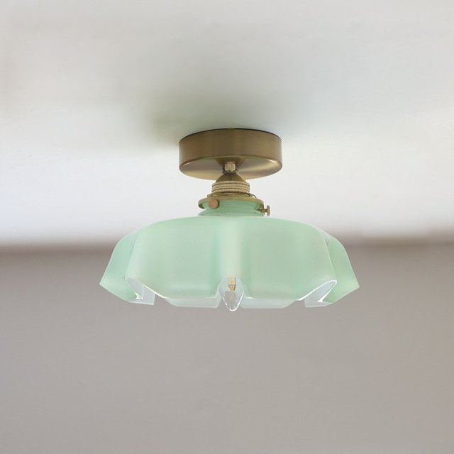French Glass Floral Pendant Light