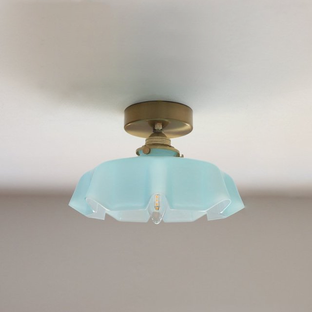 French Glass Floral Pendant Light