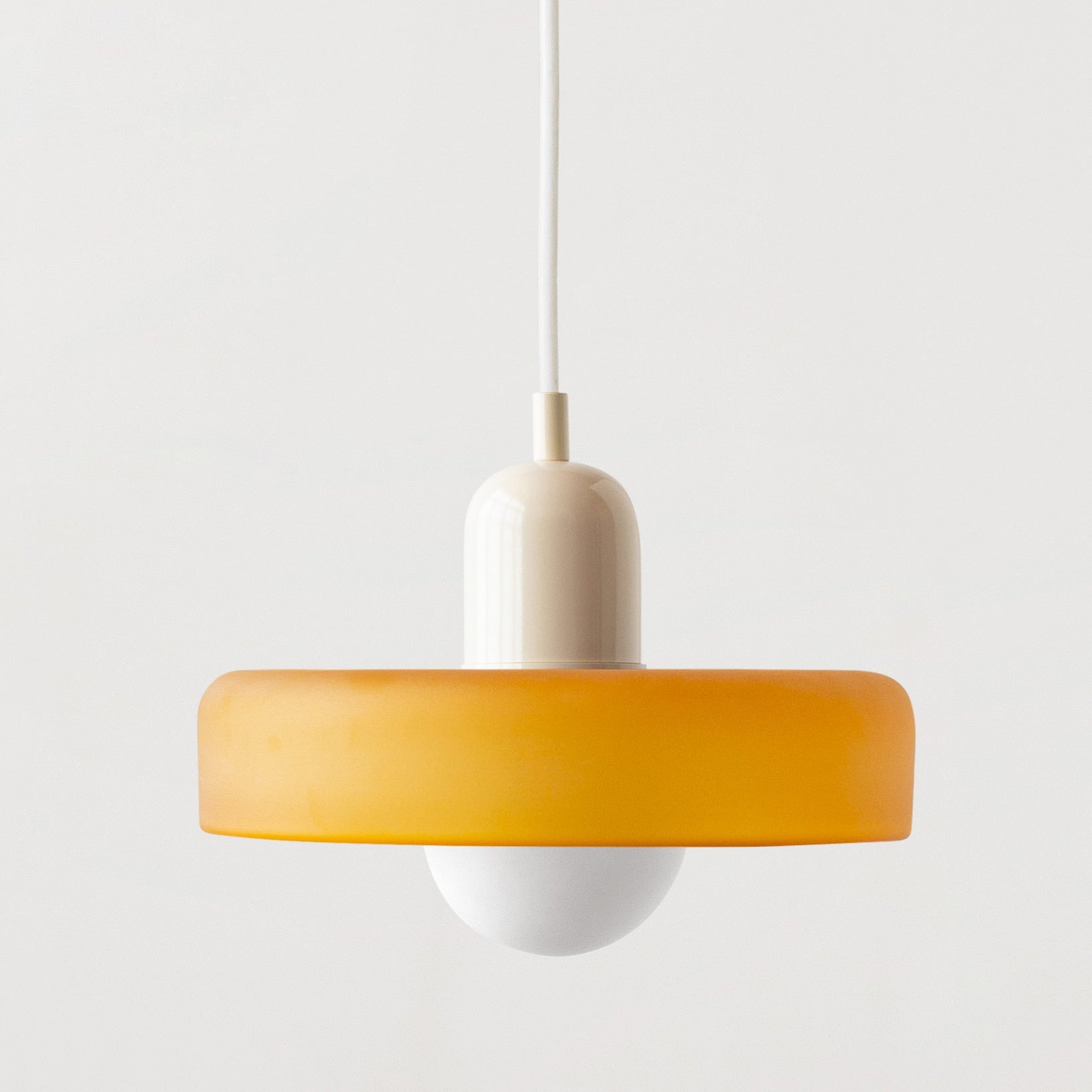 Vintage Scandinavian Glass Pendant Light