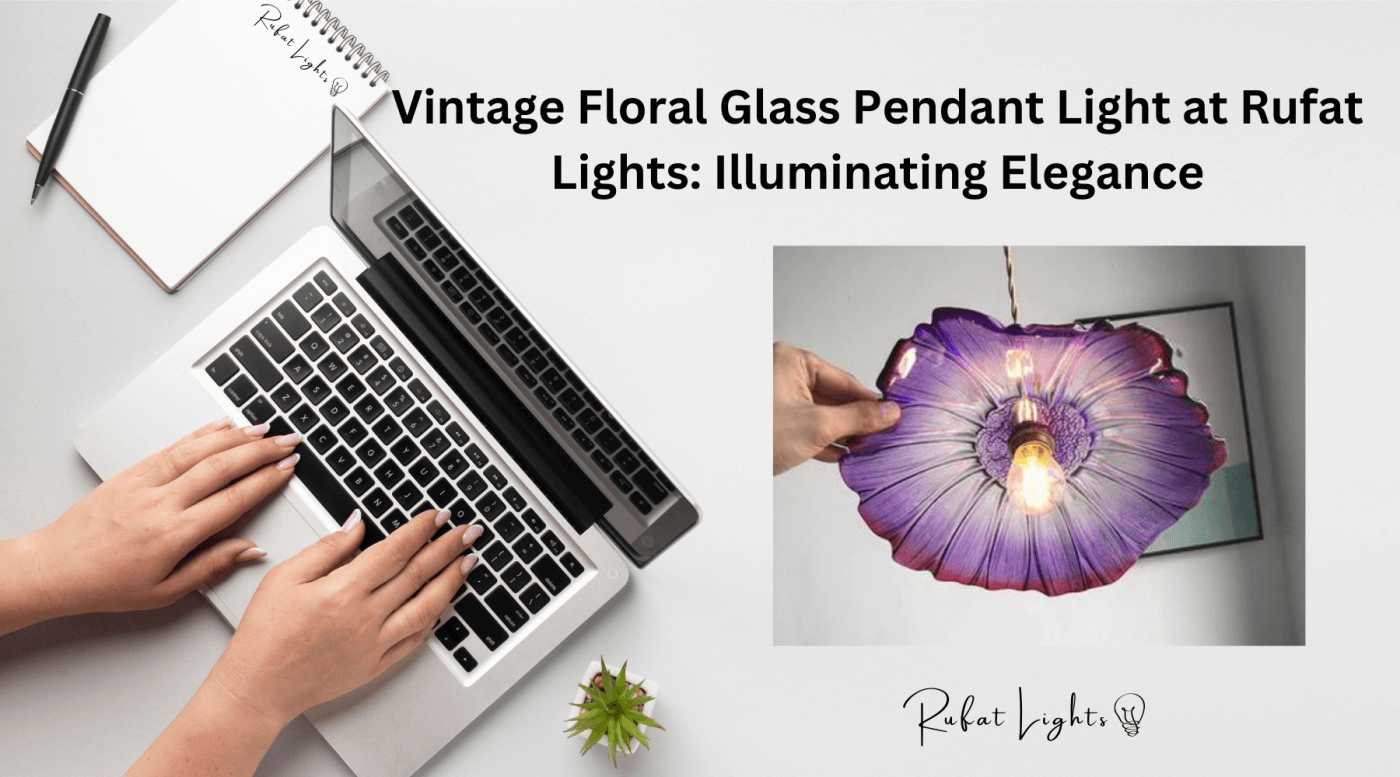 Vintage Floral Glass Pendant Light at Rufat Lights: Illuminating Elegance