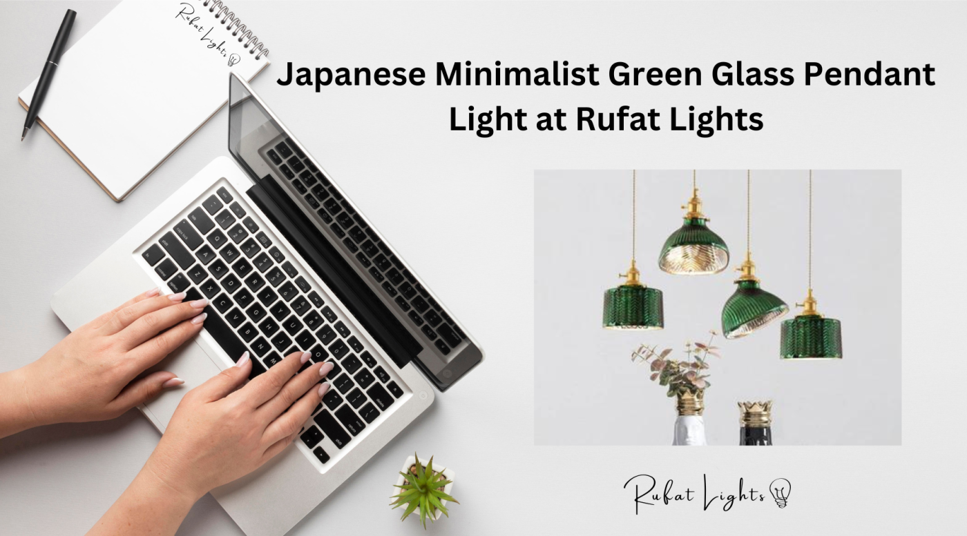 Japanese Minimalist Green Glass Pendant Light at Rufat Lights