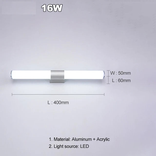 Acrylic Moisture Proof Anti-fog Bathroom Wall Sconces