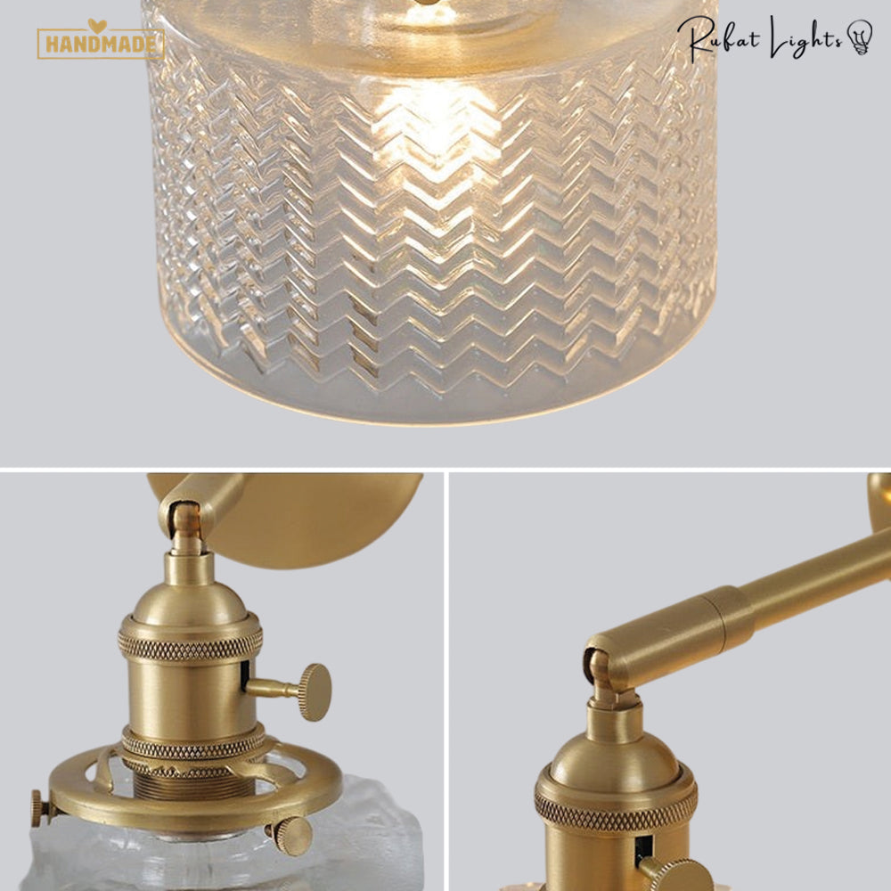 Contemporary Cylindrical Glass Wall Lamp
