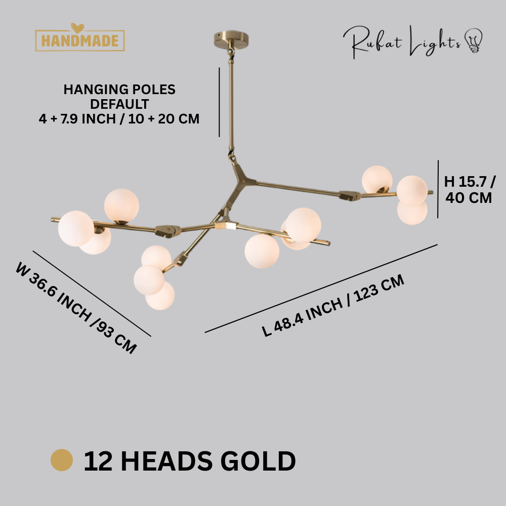 Creative Branch Arm Chandelier 12/18/24 Molecular Balls