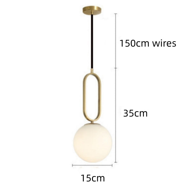 Metal Hooked Glass Ball Pendant Lights