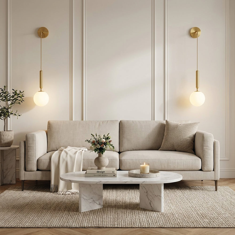 Wall Scandinavian Brass Lamp Iron & Glass Bedside Lights