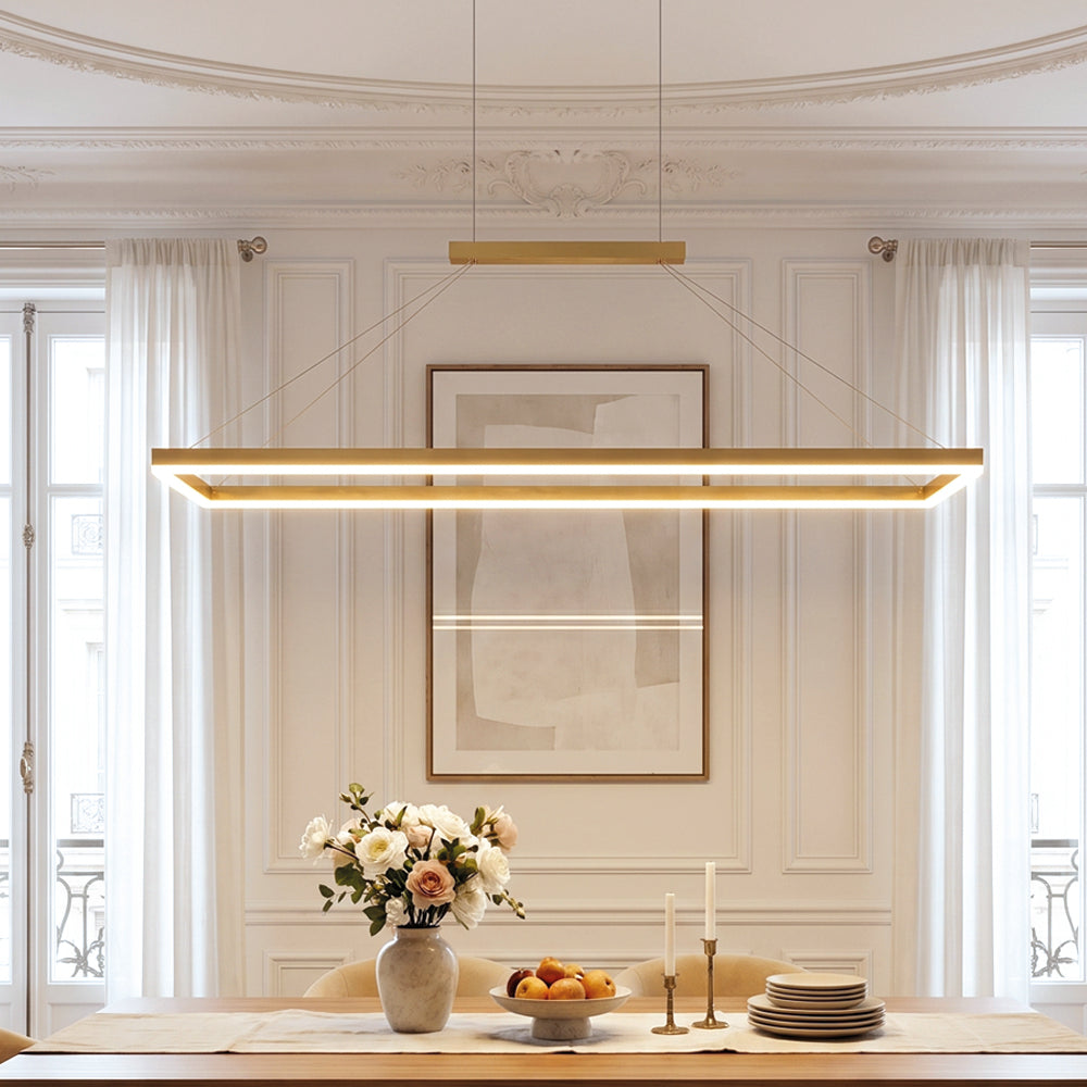 Rectangular Aluminum LED Suspension Chandelier