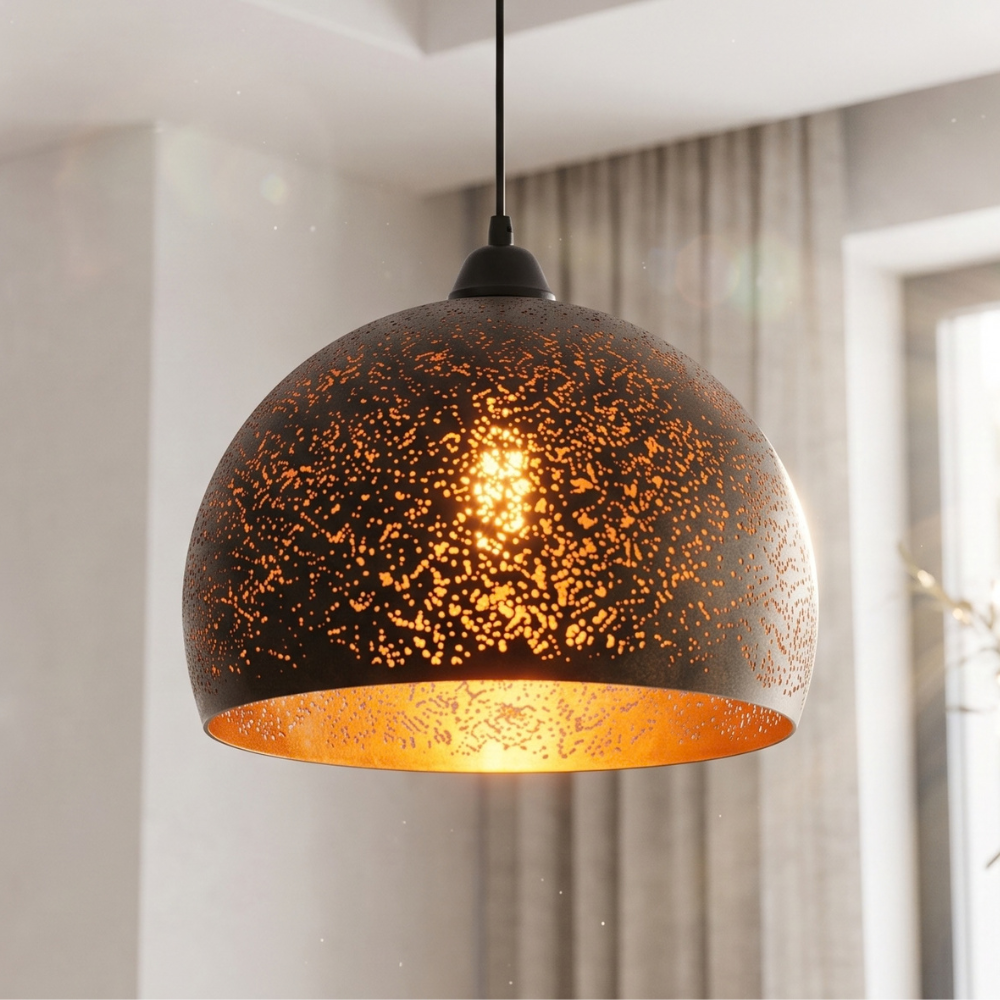 Vintage Etch Shade Metal Pendant Light