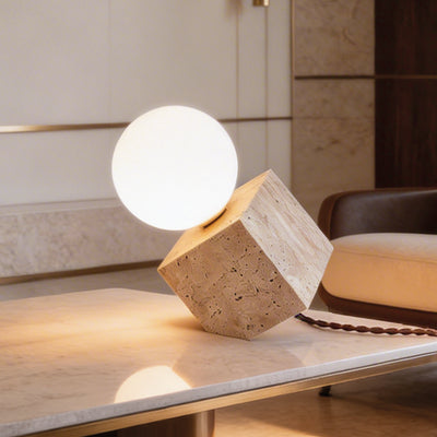 Modern Travertine Table Lamp