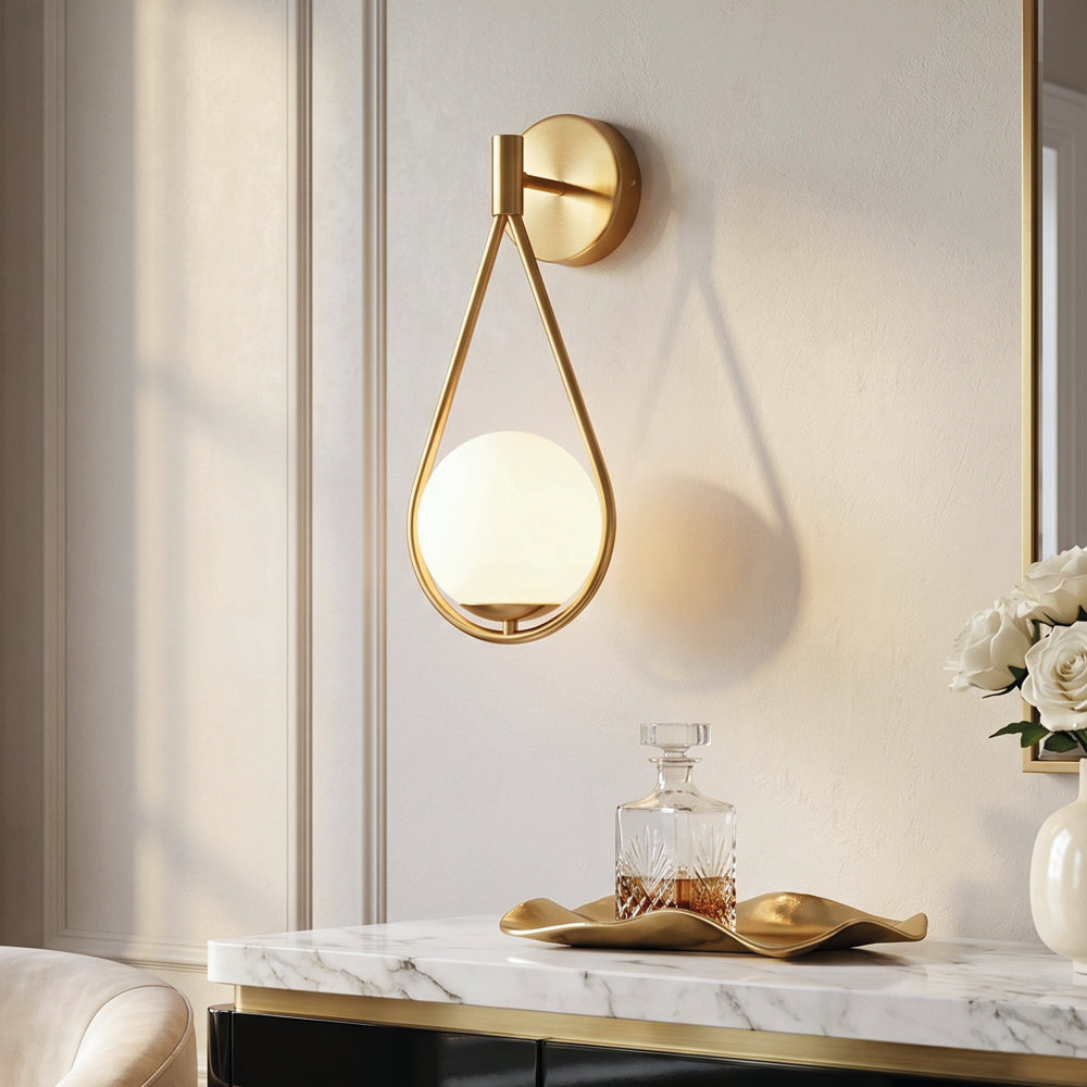 Metal Casing Glass Ball Wall Light