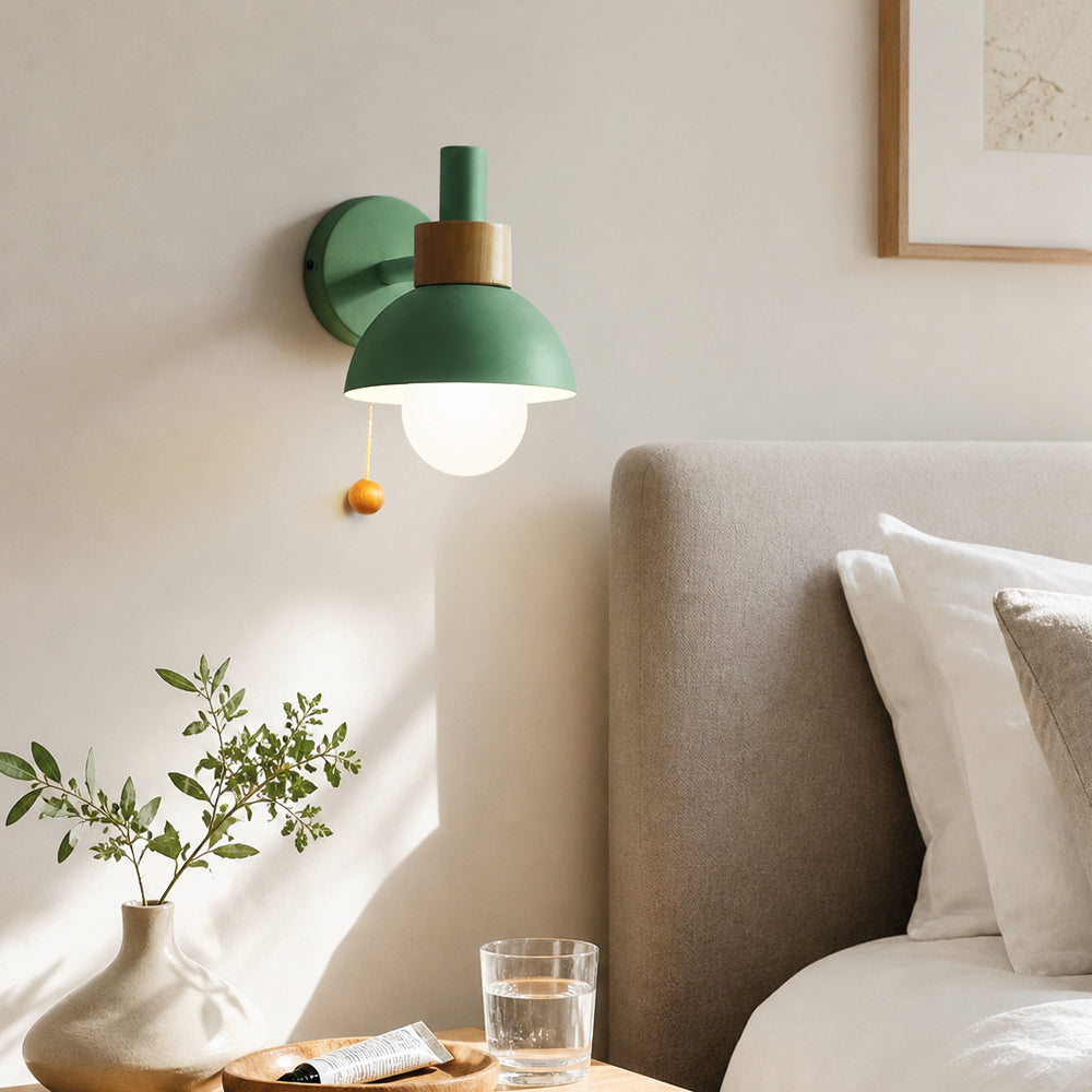 Colorful Wood Globe Wall Lamps