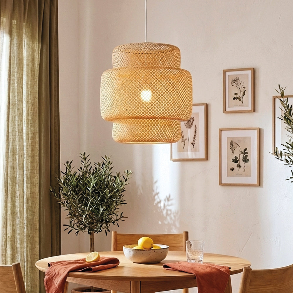 Hand Knitted Weaving Bamboo Pendant Lamp