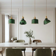 Japanese Minimalist Green Glass Pendant Light