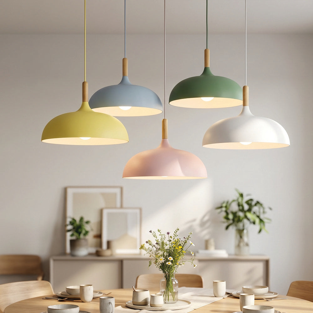 Minimalist Wood & Aluminum Pendant Light