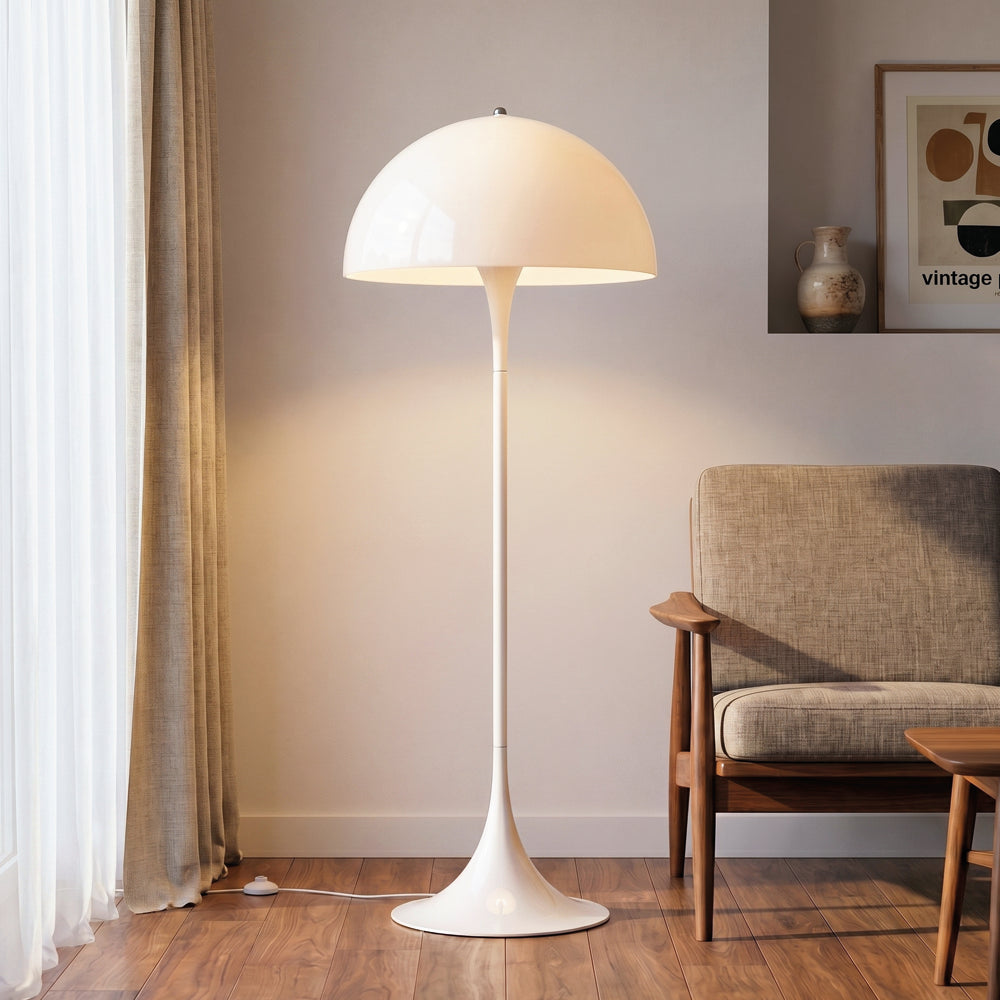 Panthella Acrylic White Mushroom Floor Lamp