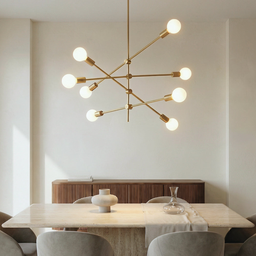 Contemporary Gold Rod Chandelier Lighting