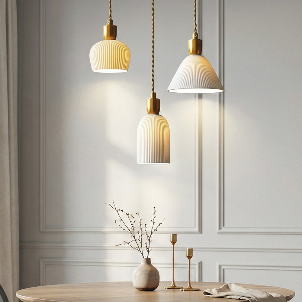 Ceramic Pendant Light Plug In Hanging Chandelier