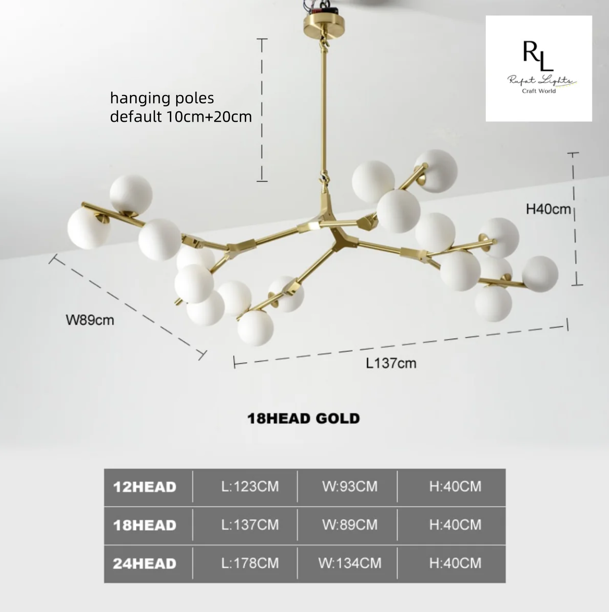 Creative Branch Arm Chandelier 12/18/24 Molecular Balls