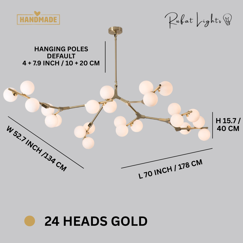 Creative Branch Arm Chandelier 12/18/24 Molecular Balls