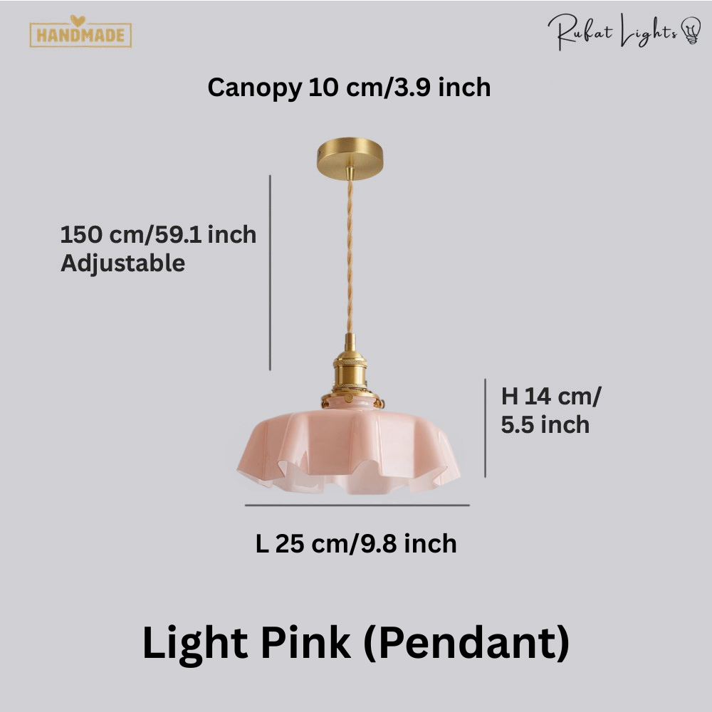 French Glass Floral Pendant Light