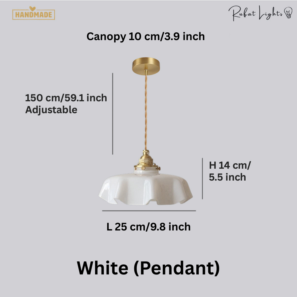 French Glass Floral Pendant Light