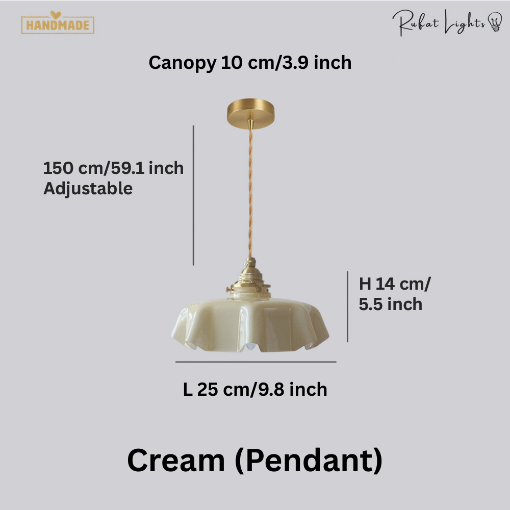 French Glass Floral Pendant Light