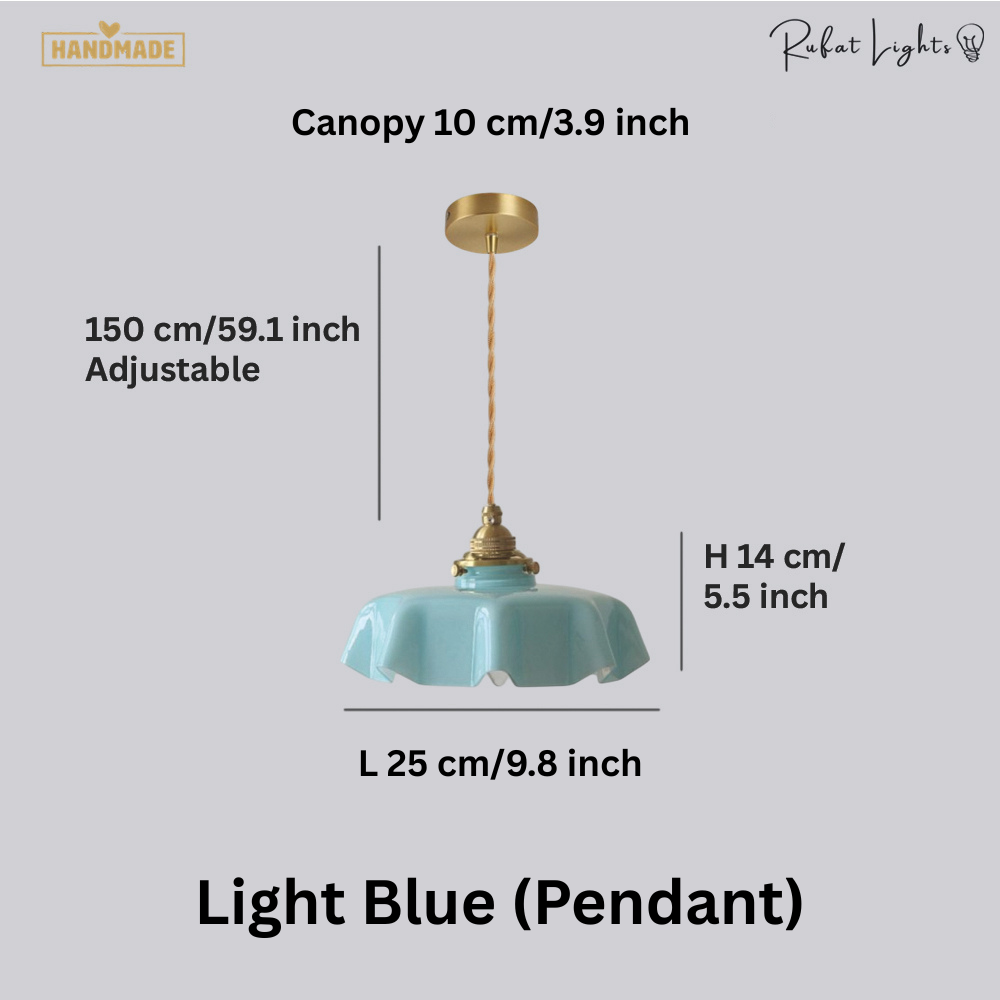 French Glass Floral Pendant Light