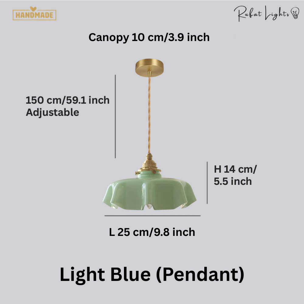 French Glass Floral Pendant Light