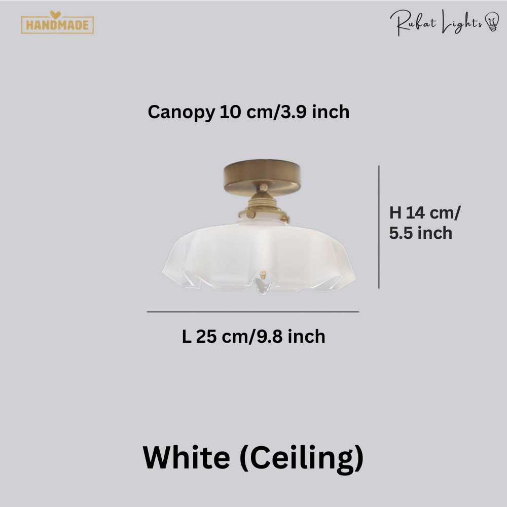 French Glass Floral Pendant Light