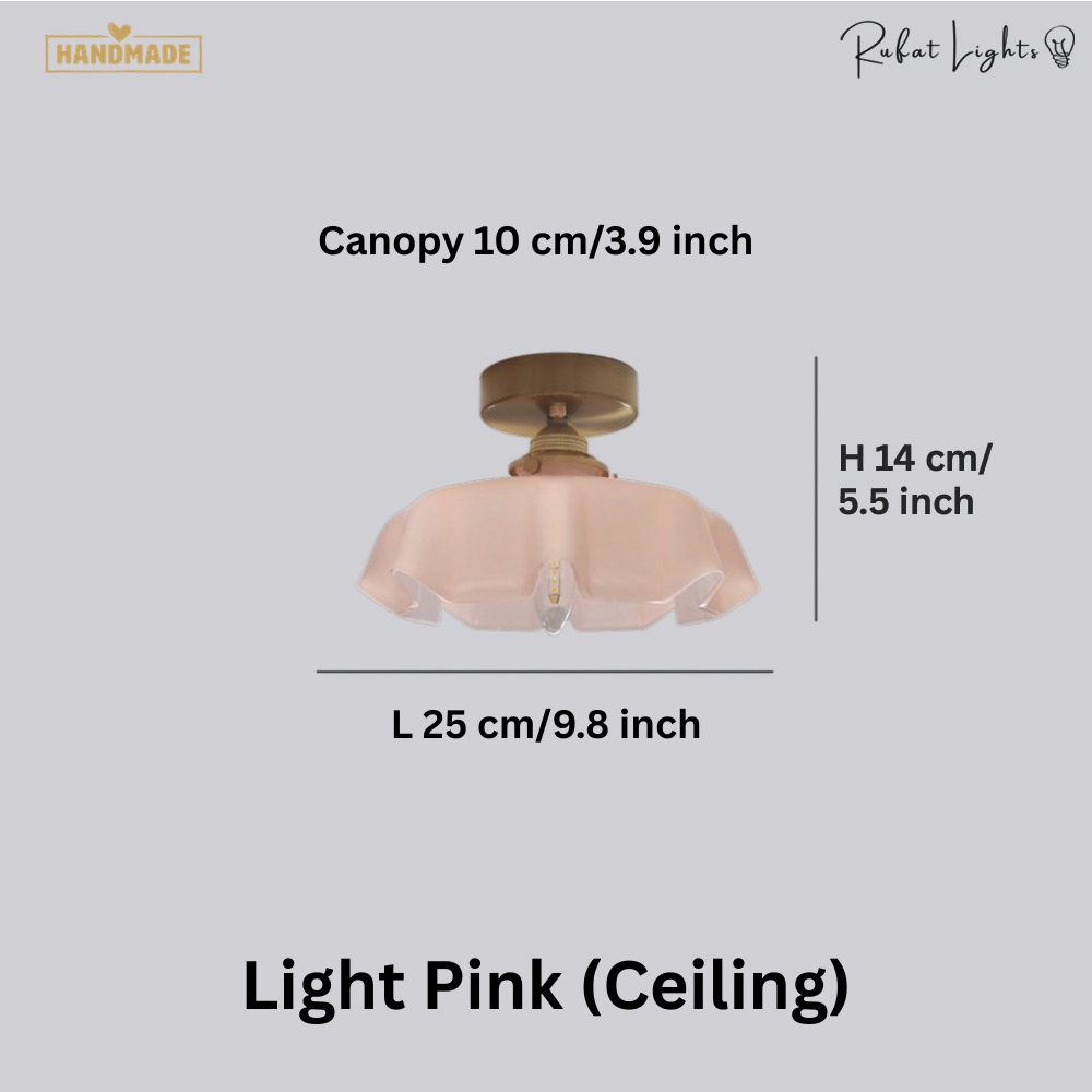 French Glass Floral Pendant Light