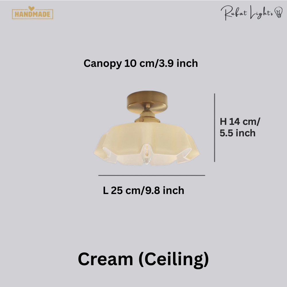 French Glass Floral Pendant Light