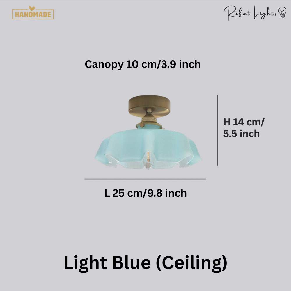 French Glass Floral Pendant Light