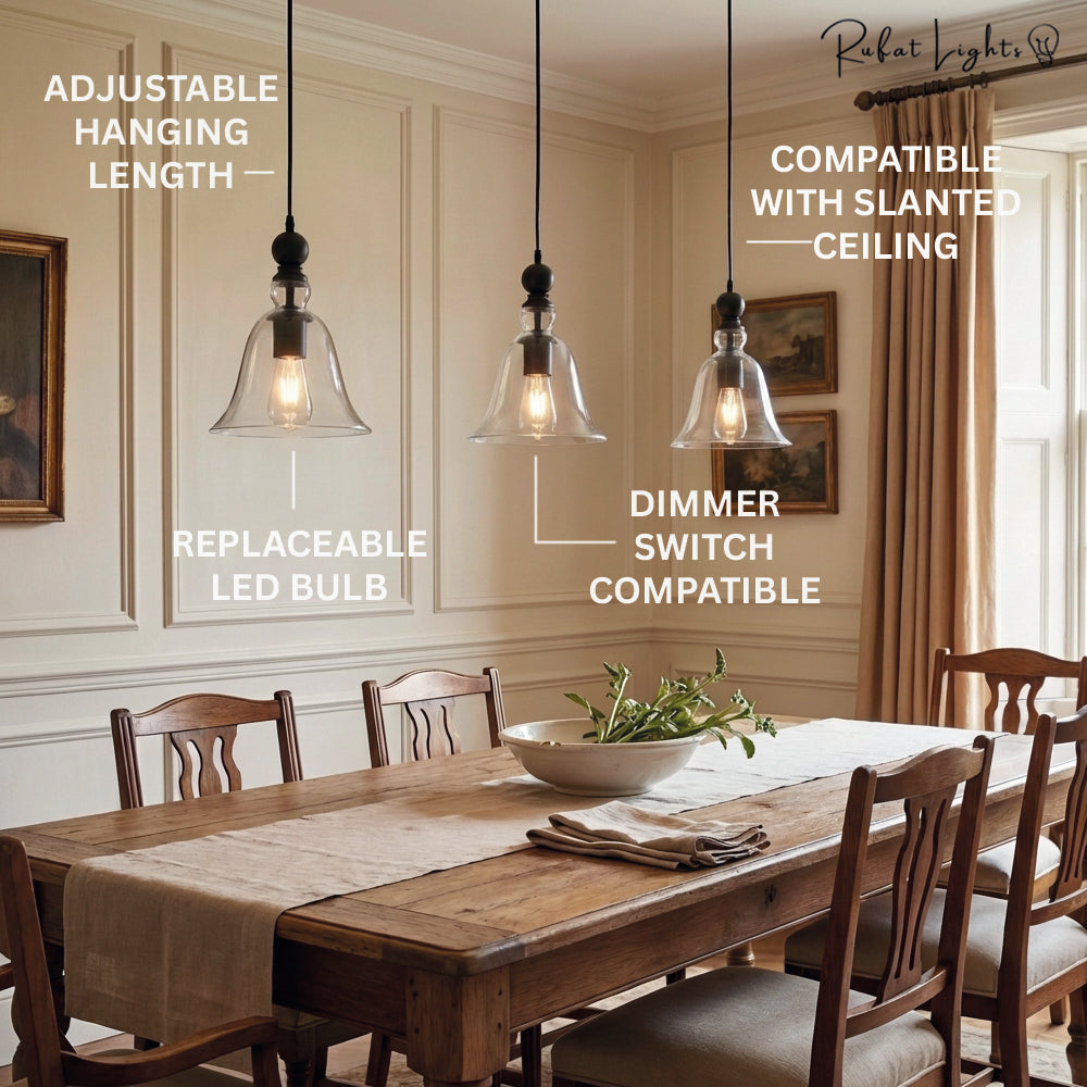 Vintage Creative Glass Bell Pendant Lighting