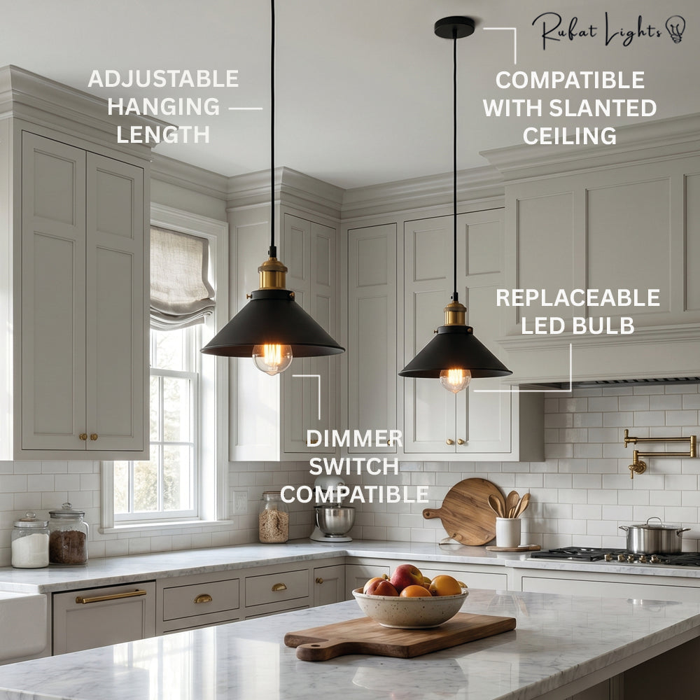 Brass Iron Plated Industrial Pendant Light