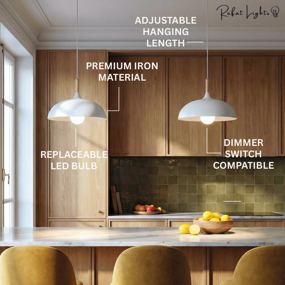 Minimalist Wood & Aluminum Pendant Light
