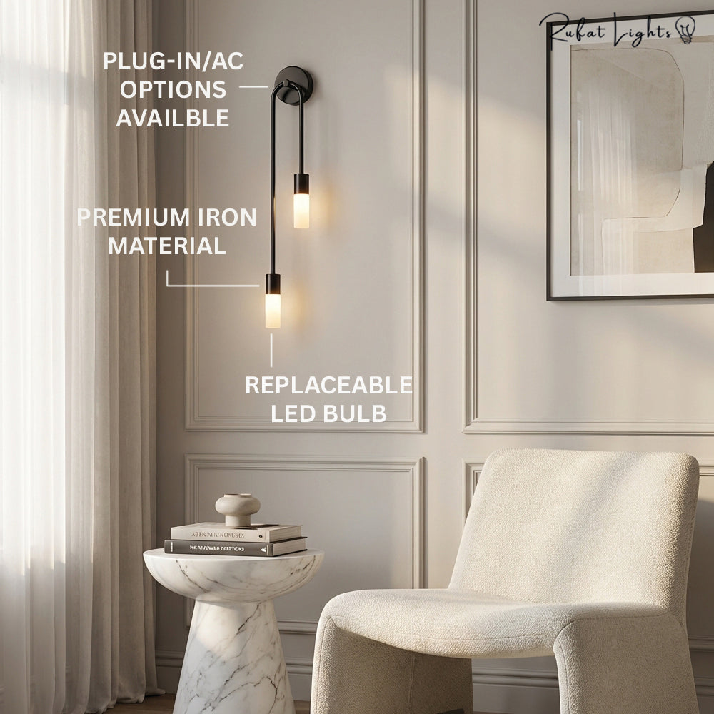 Modern Copper U-Shape Luster LED Wall Lamp