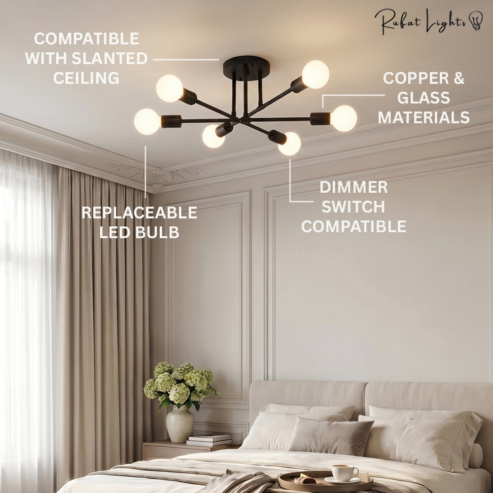 Chandelier Sputnik Hanging Light Mid Century Lighting