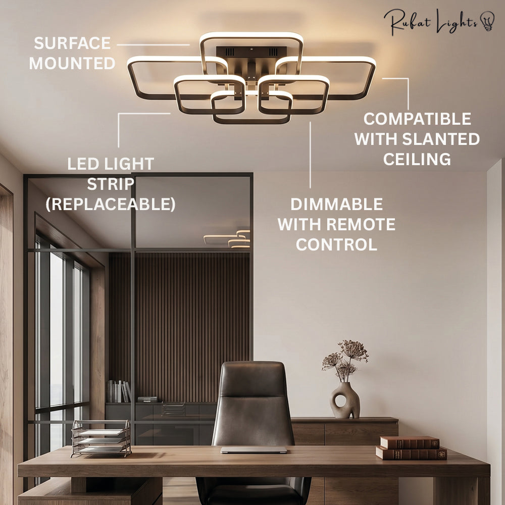 Rectangle Acrylic Aluminum Ceiling Chandeliers