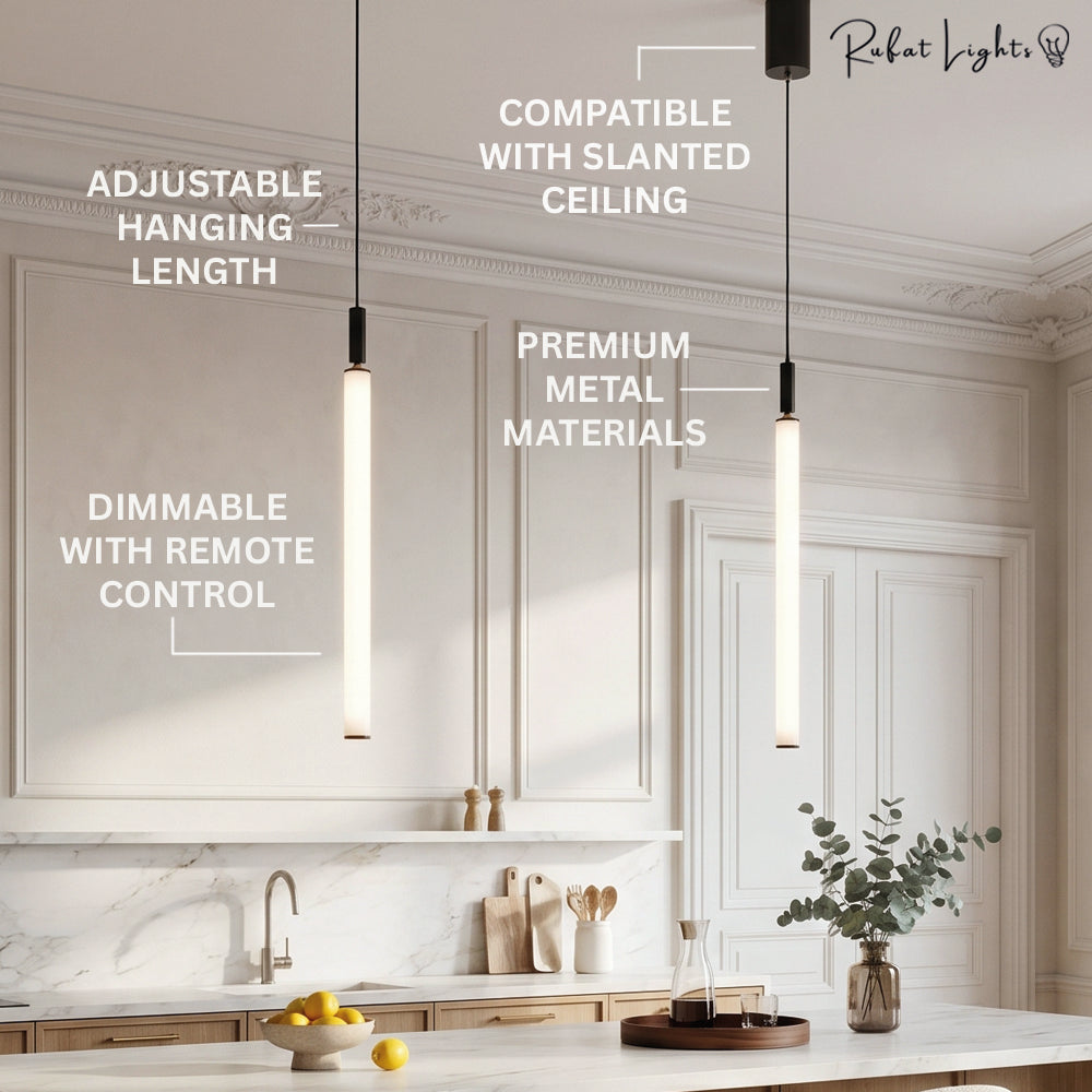 Sleek Modern Long Tube Pendant Light
