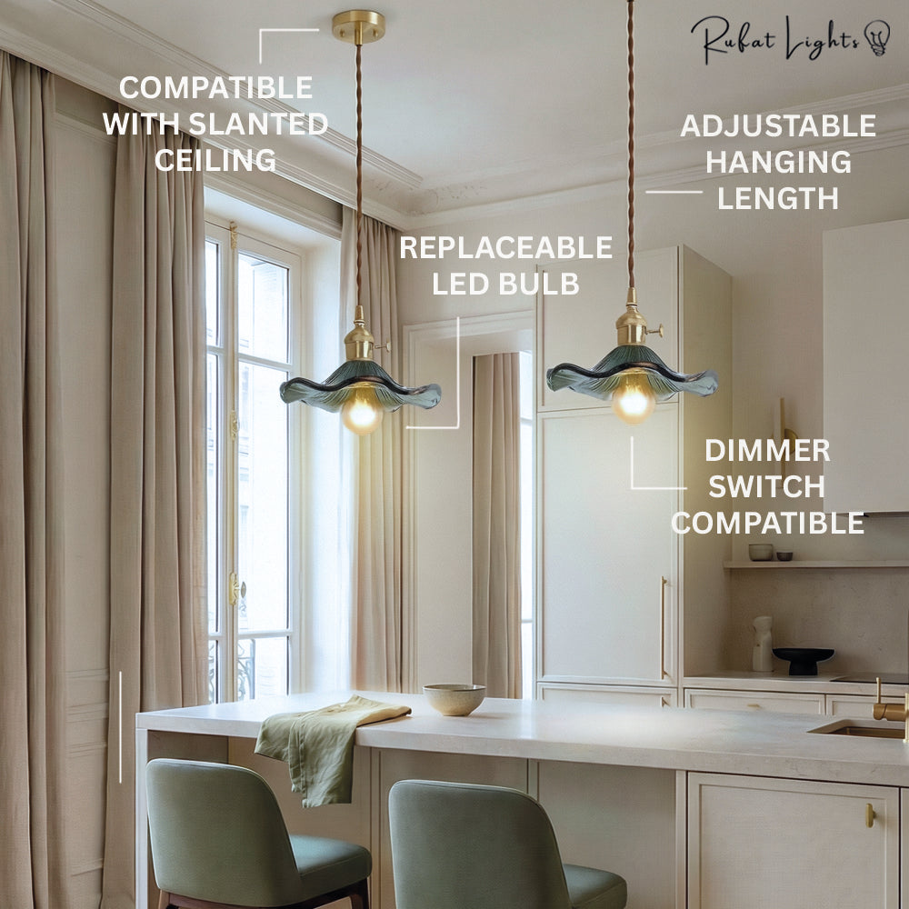 Colorful Glass Copper Edison Pendant Lamp