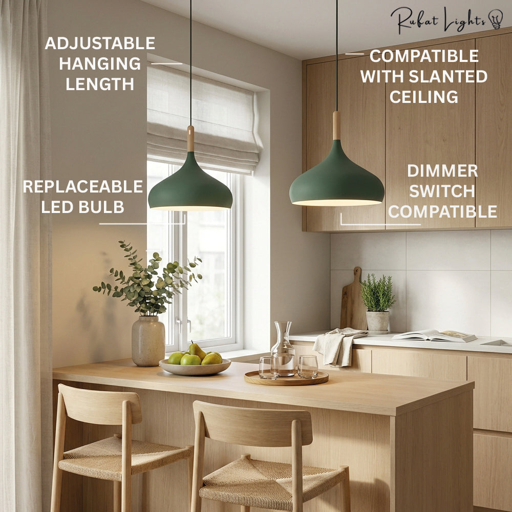 Nordic Wood Macaroon Lights Dining Area Lamps
