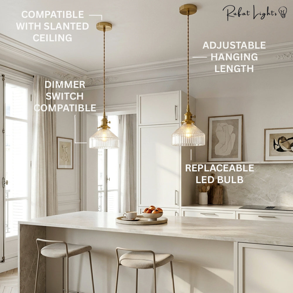 Modern Vintage Glass Lampshade Pendant Lights