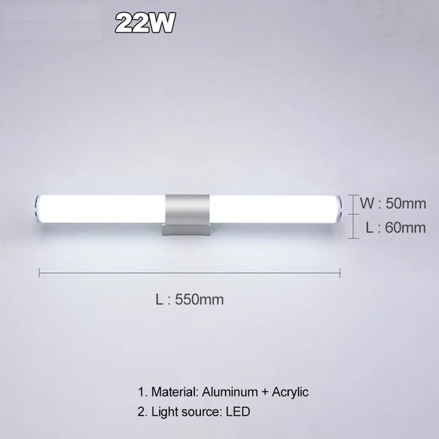 Acrylic Moisture Proof Anti-fog Bathroom Wall Sconces