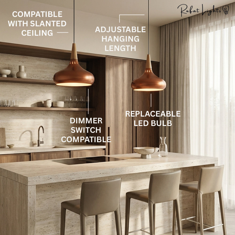 Nordic Wood Metal Pendant Lights