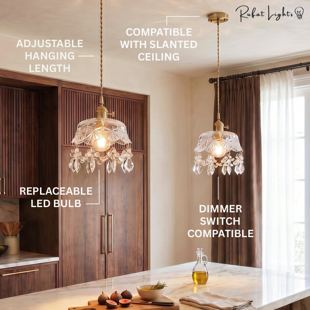 Crystal Sparkle Glass Pendant Lamp