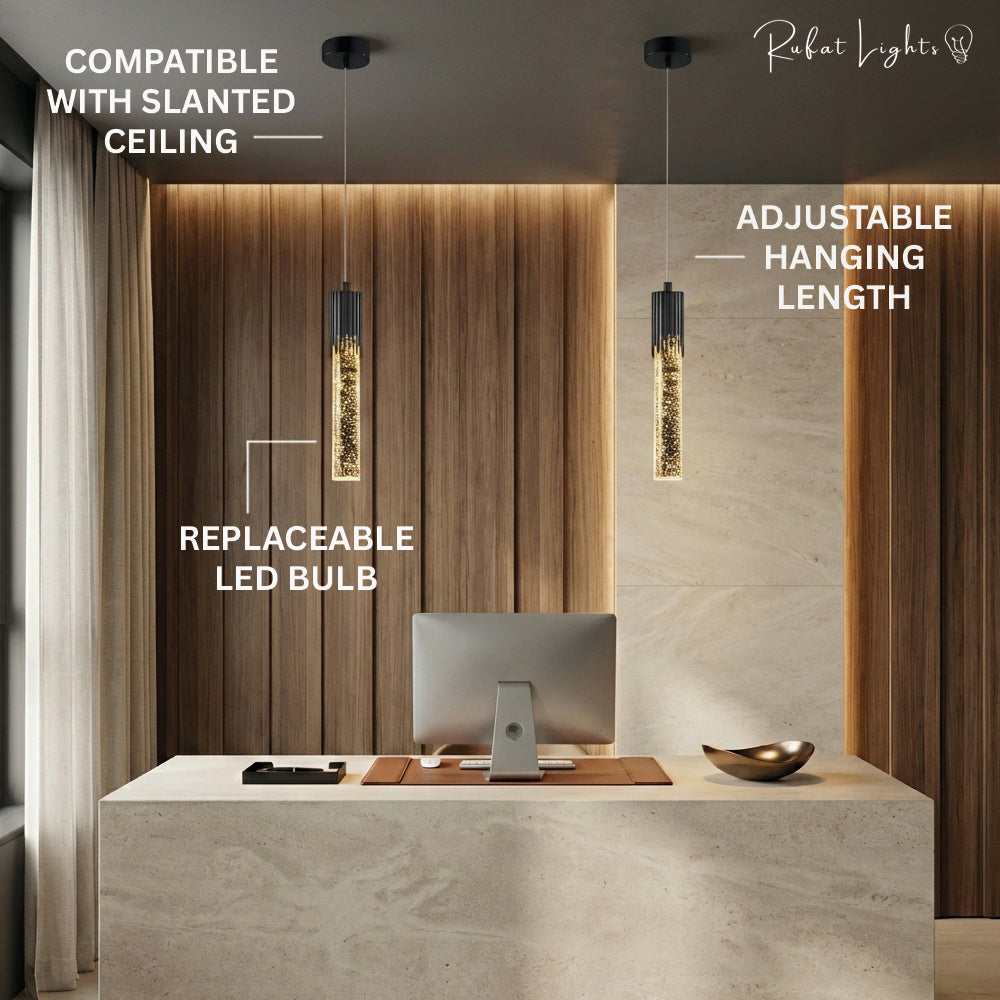 Crystal Radiance LED Bar Pendant Light