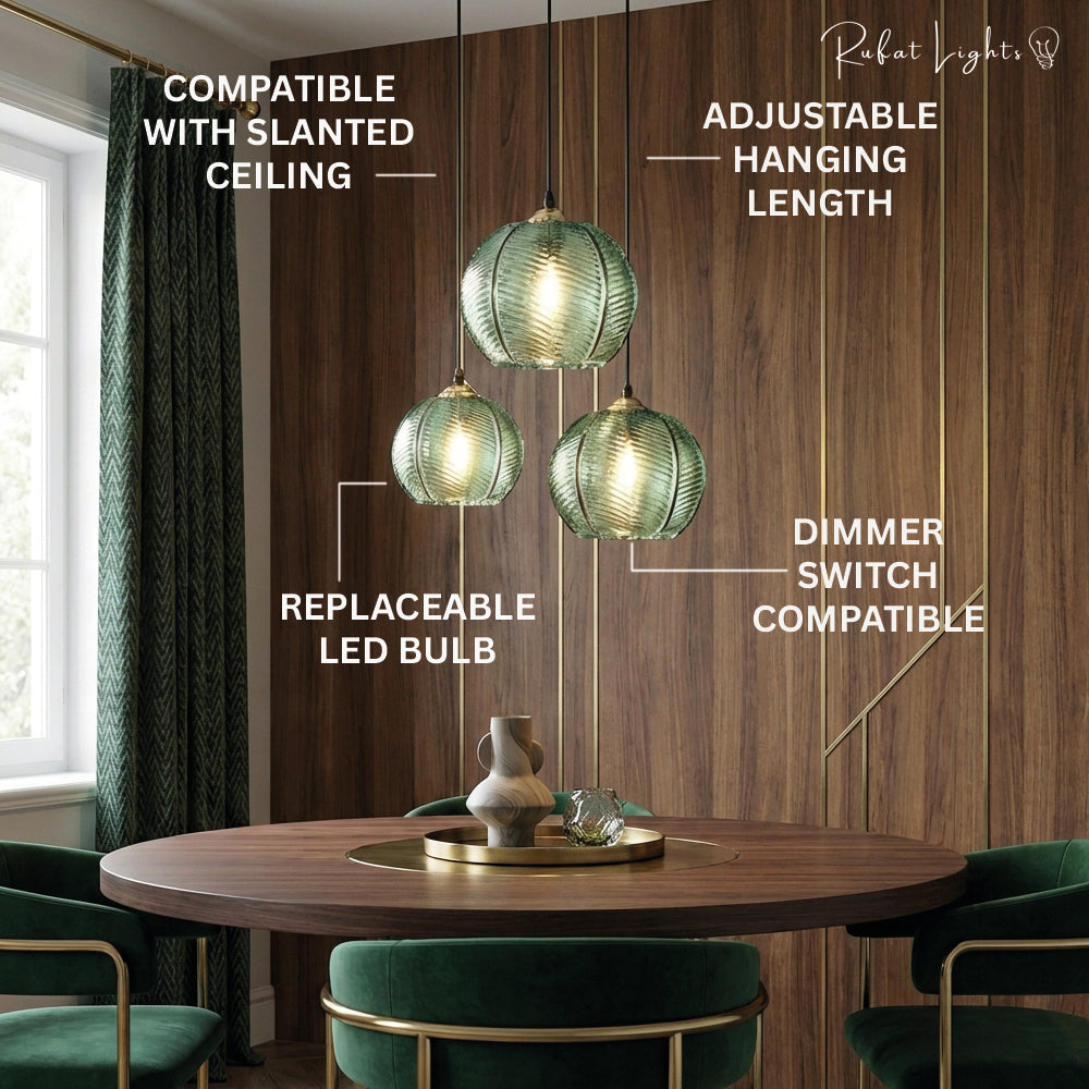 Contemporary Glass Patterned Pendant Lights