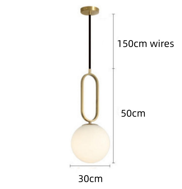 Metal Hooked Glass Ball Pendant Lights